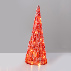 ^ "RED TINSEL CONE TREE" 40 MINI WW LED ΛΑΜΠ. ΜΠΑΤ. 3ΧΑΑ,IP20 Φ27.5X90cm  -X114011333